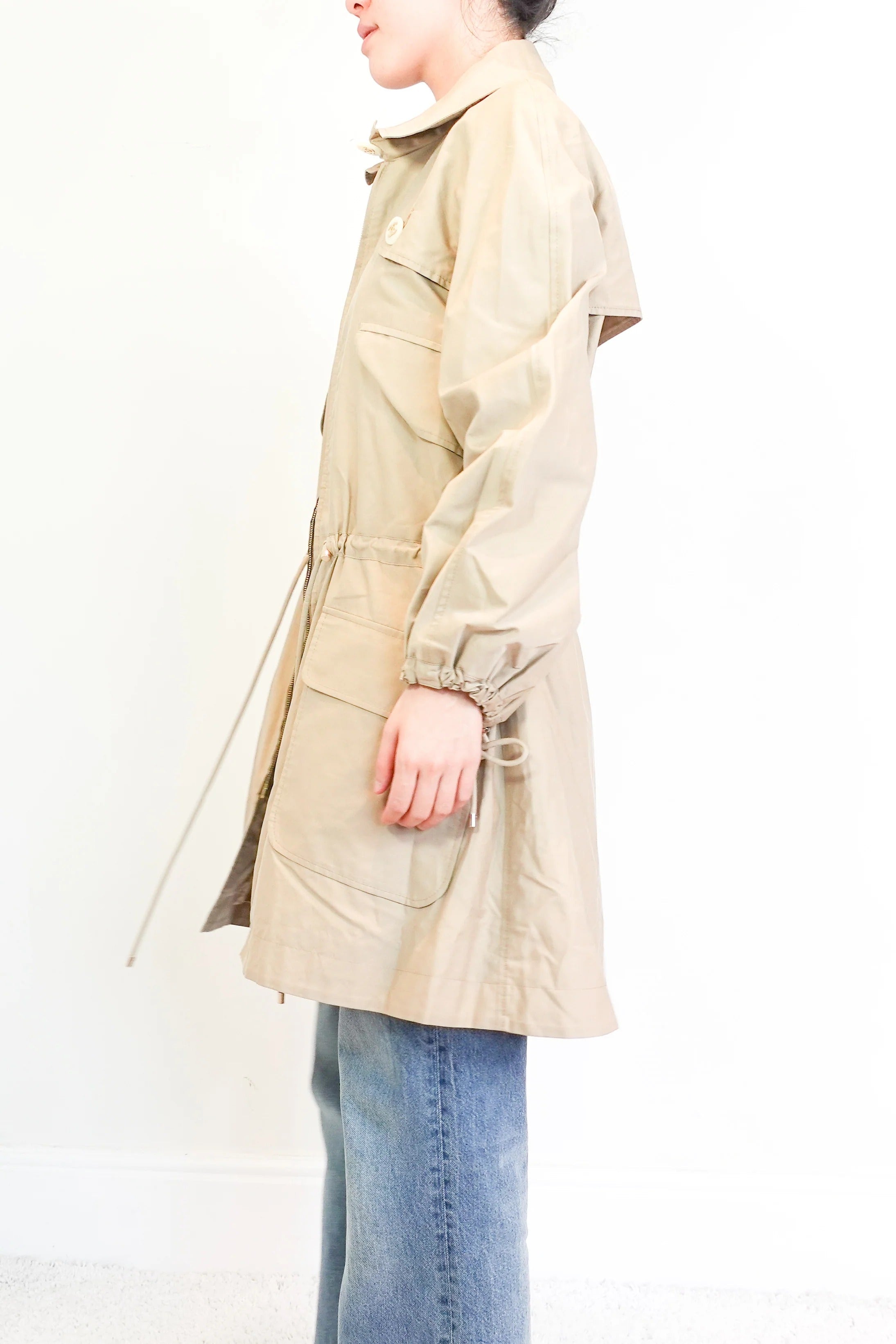Parka with Iconic Chain Belt twill